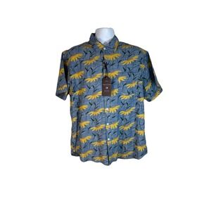 Thread and Cloth Mens Button‎ Down Sunflower NWT